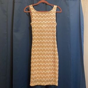 Jump apparel vintage 90s  gold party dress